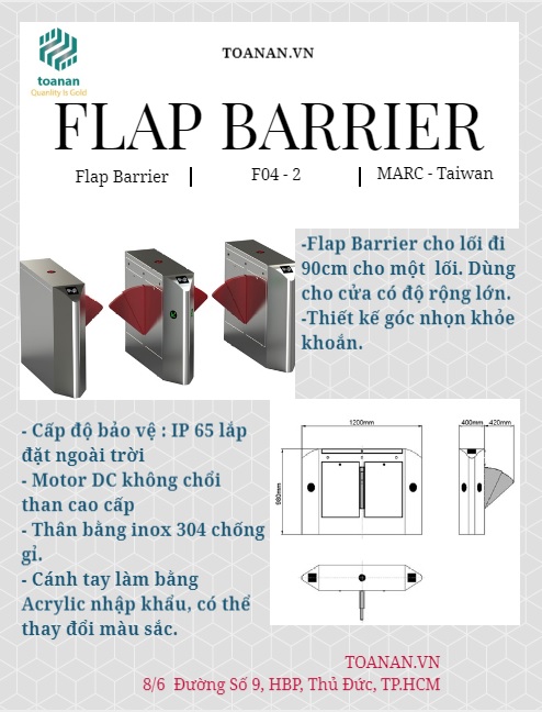 Flap barrier cho văn phòng MAC F04 -2