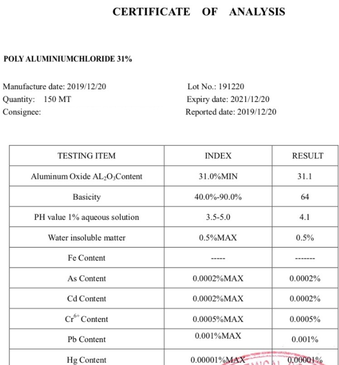 Hóa chất xử lý nước PAC (Poly Aluminium Chloride) 31% Trung Quốc