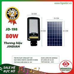 Đèn đường năng lượng mặt trời JD-198 80w