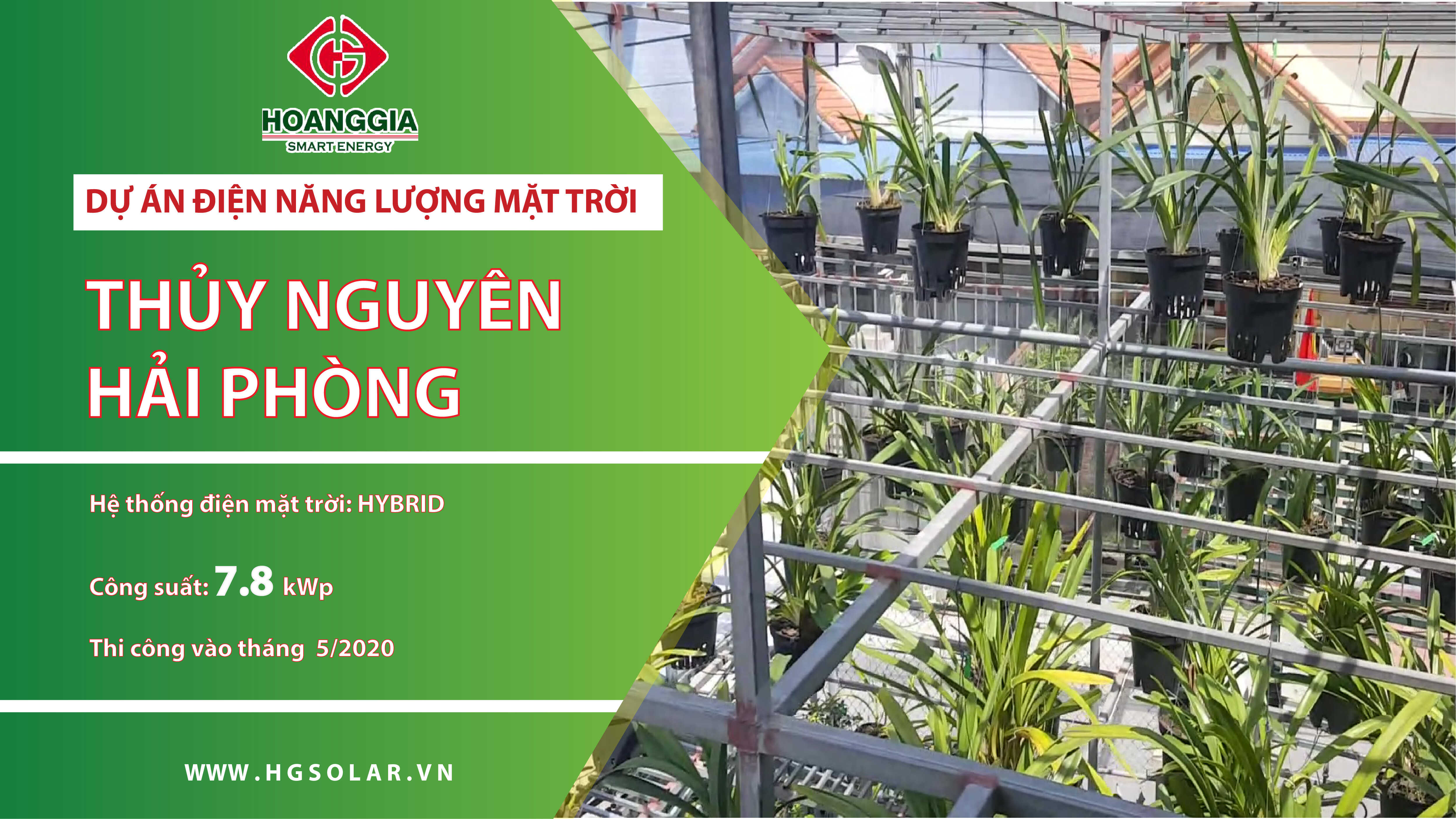 Dự án: Lắp đặt điện mặt trời hybrid 7,8kw cho vườn lan tại huyện Thủy Nguyên, Hải Phòng