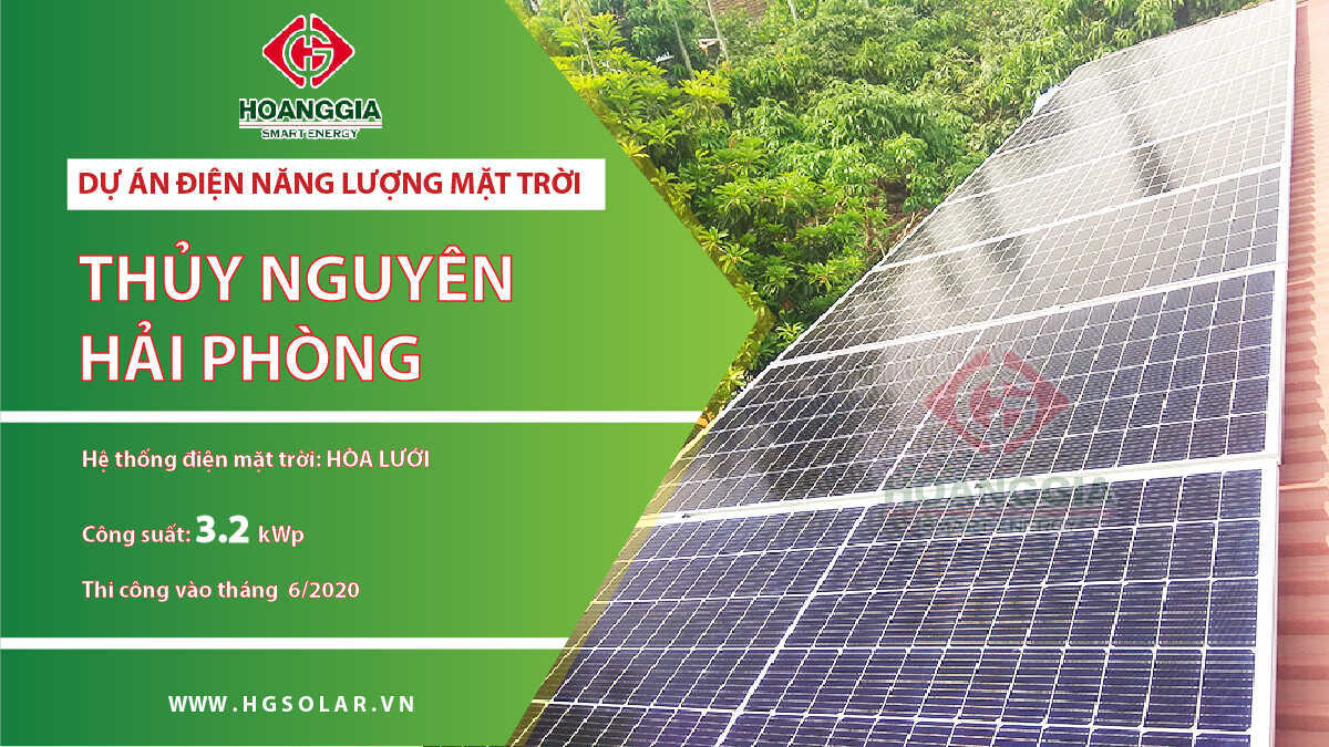 Dự án: Lắp đặt hệ thống điện mặt trời áp mái 3.2 kW cho hộ gia đình tại xã Gia Minh, Thủy Nguyên