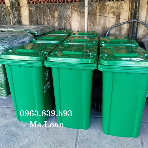 Giá thùng rác nhựa 240L nắp kín rẻ, thùng rác y tế 240L màu xanh, vàng, cam