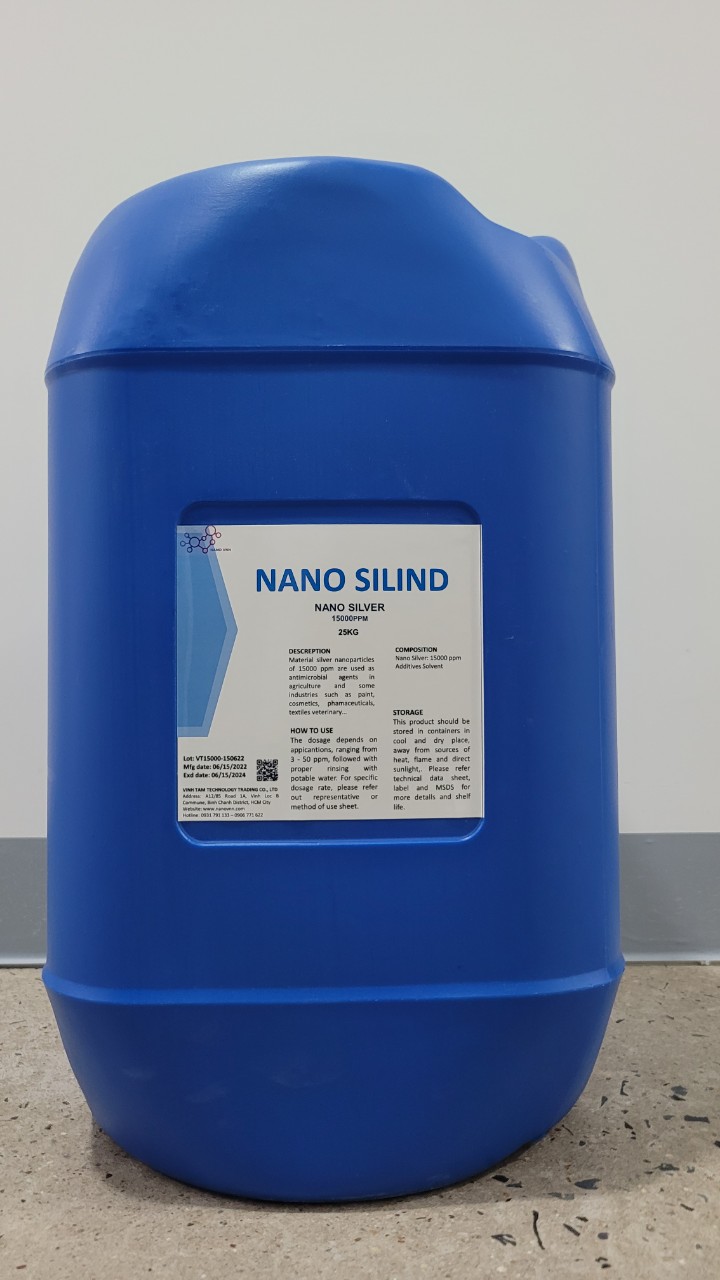 Nano bạc nguyên liệu NANO SILIND - Dùng trong sản xuất ngành thú y, chăn nuôi thủy sản, nông nghiệp