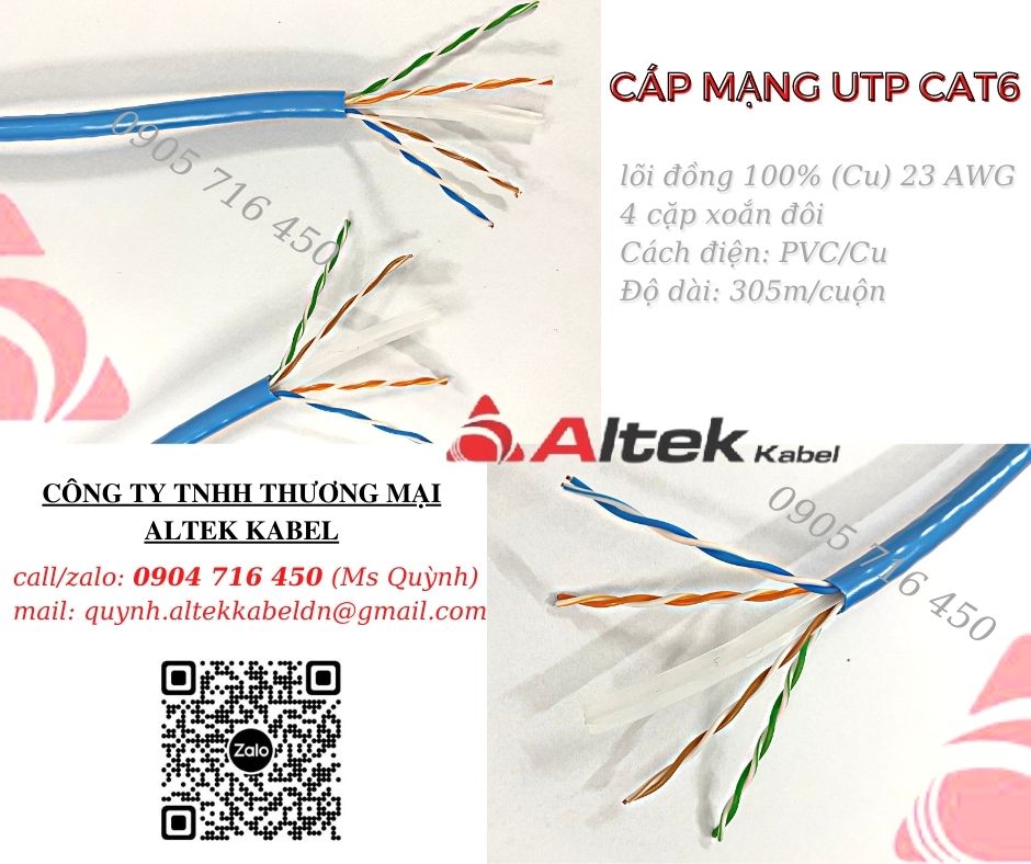 Cáp mạng UTP CAT6 Altek Kabel