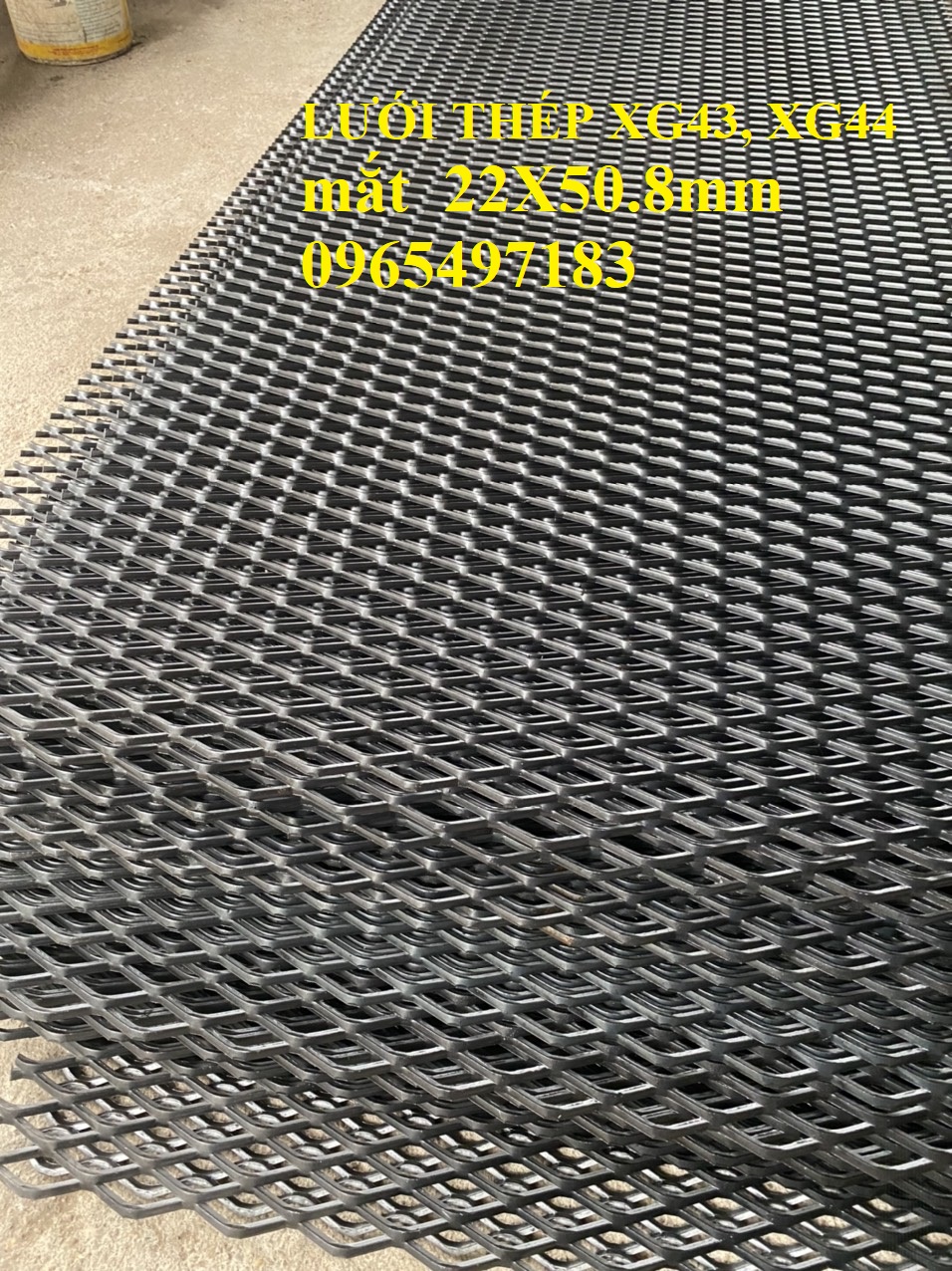 Lưới mắt cáo, lưới trám, lưới dập giãn XG43, XG44 mắt lưới 22x50.8mm dày 3mm, 4mm. Nhận sản xuất theo kích thước yêu cầu 