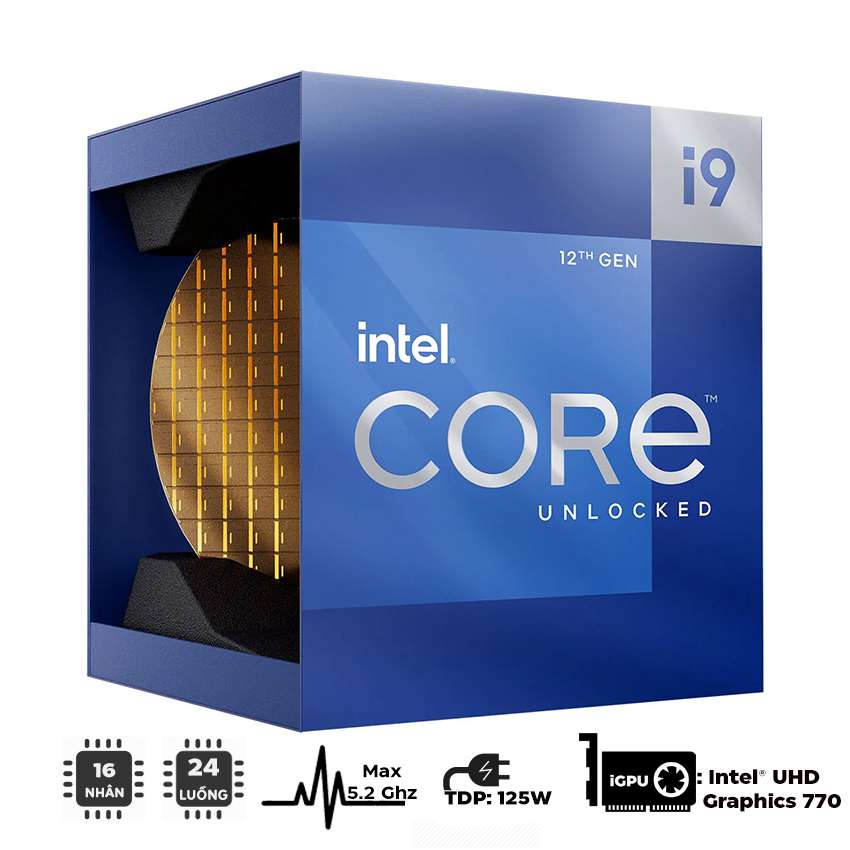 CPU Intel Core i9-12900K (3.9GHz turbo up to 5.2Ghz, 16 nhân 24 luồng, 30MB Cache, 125W) - Socket Intel LGA 1700/Alder Lake